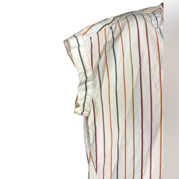 Madewell womens Central Shirt in Sadie Stripe white size small 100% cotton - Picture 6 of 12
